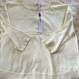 Melissa Paige Pale Yellow Lightweight Crewneck Sweater